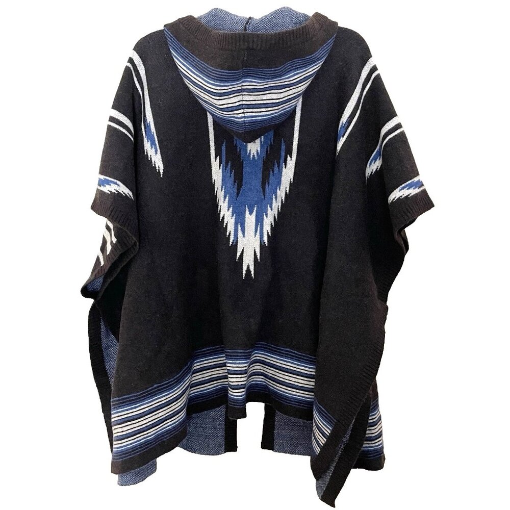 Ariat Chimayo Western Aztec Hooded Sweater Poncho L-XL Wool Blend - Picture 4 of 16